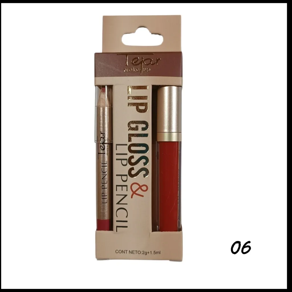 Lip Gloss Labial Matte + Delineador Labios Tejar