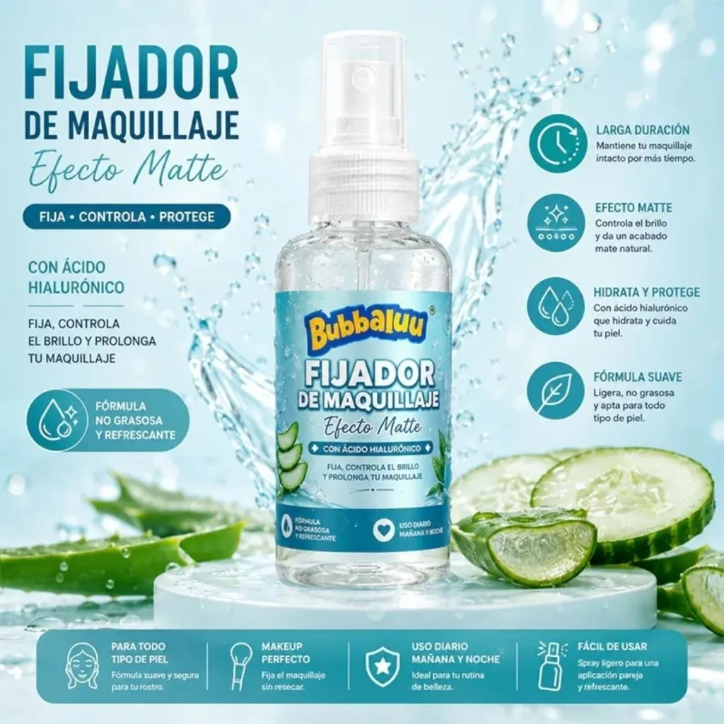 Fijador de maquillaje con Acido Hialuronico- Efecto Matte