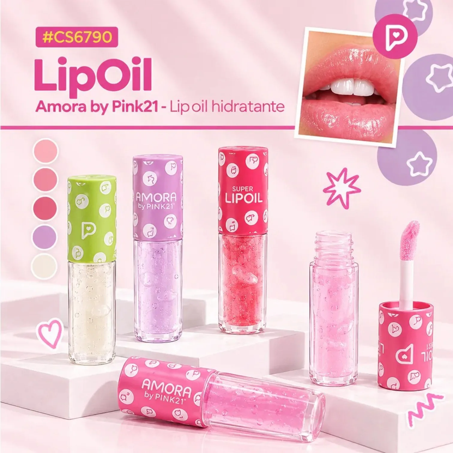 LIP OIL HIDRATANTE AMORA PINK 21