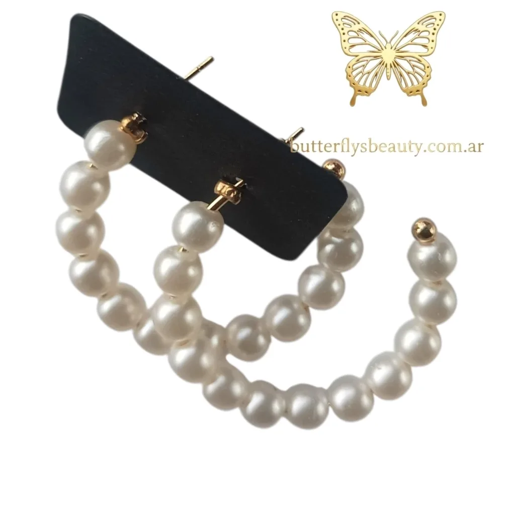 #100 PAR DE AROS DE FANTASIA PERLAS